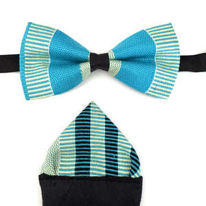 Blue Kente bowtie set