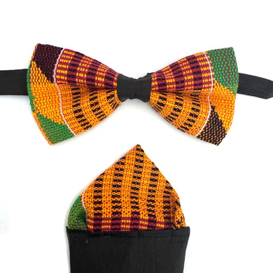 Kente Bow Tie and Pocket Square Set