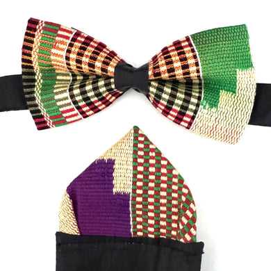 Kente Bow Tie and Pocket Square Set