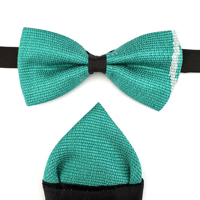 Kente Bow Tie and Pocket Square Set - Turquoise