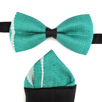 Kente Bow Tie and Pocket Square Set - Turquoise