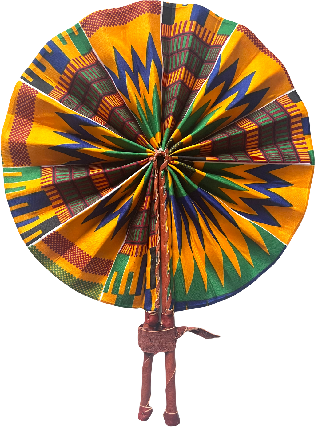 Ghana Kente Print Folding Hand Fan