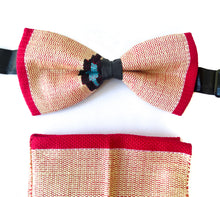 Kente Bow Tie and Handkerchief Set - Pink
