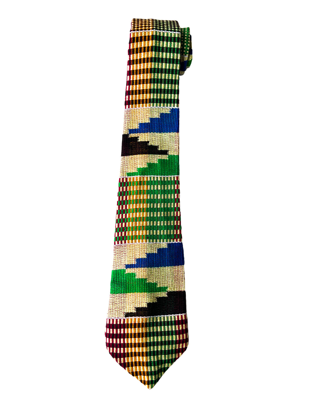 Kente Regular Necktie - Yellow, Green, Black