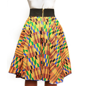 Kente Print Maxi Long Skirt