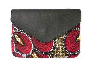 Ankara A4 Portfolio Clutch Bag - Red Peacock - Bags - Ama Select