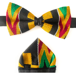 Kente Bow Tie and Pocket Square Set - Fathia fata Nkrumah