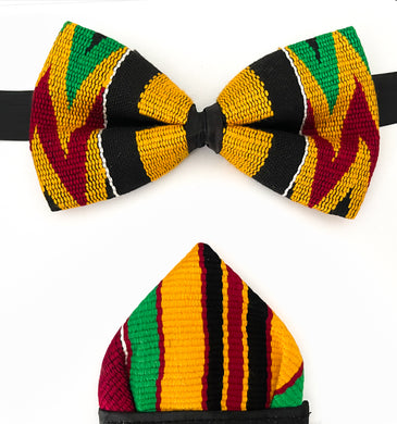 Kente Bow Tie and Pocket Square Set - Fathia fata Nkrumah