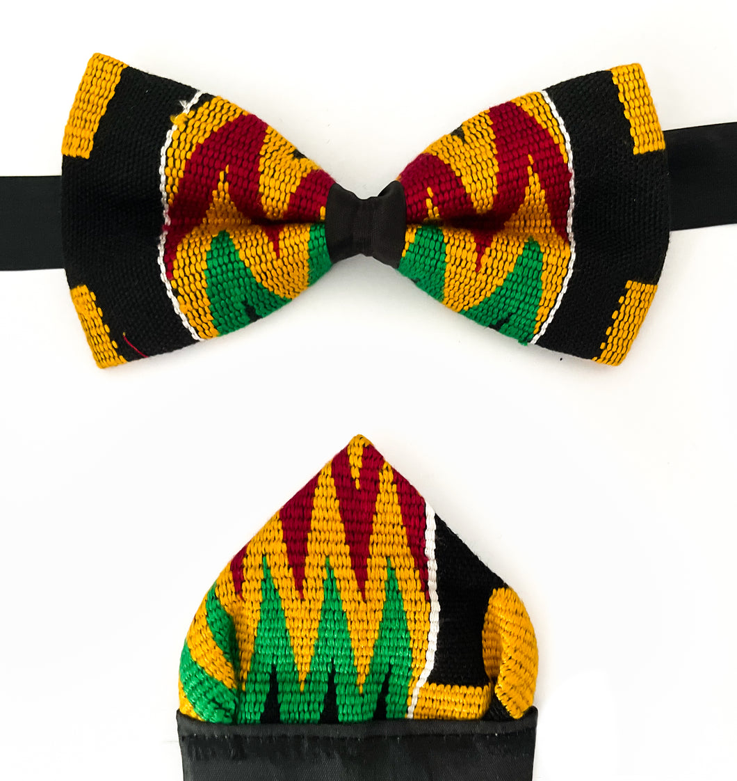 Kente Bow Tie and Pocket Square Set - Fathia fata Nkrumah