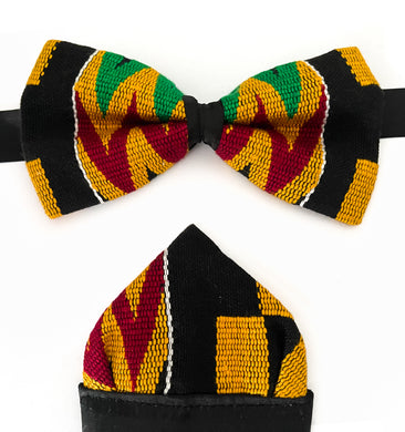 Kente Bow Tie and Pocket Square Set - Fathia fata Nkrumah